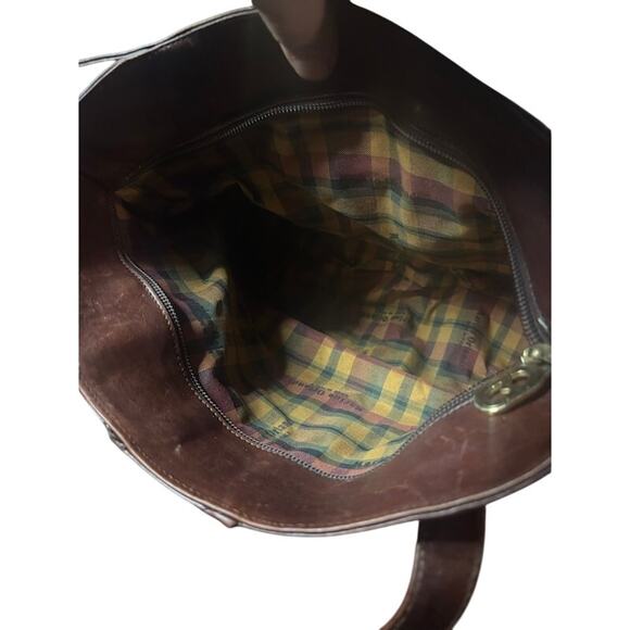 VTG Marino Orlandi Distressed Brown Leather Shoulder / Hand Bag Made in Italy - Picture 6 of 15